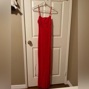 Red lace dress